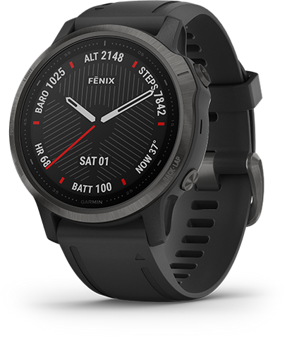 Смарт-годинник Garmin Fenix ​​6S Sapphire Carbon Gray with Black Band 687702 фото