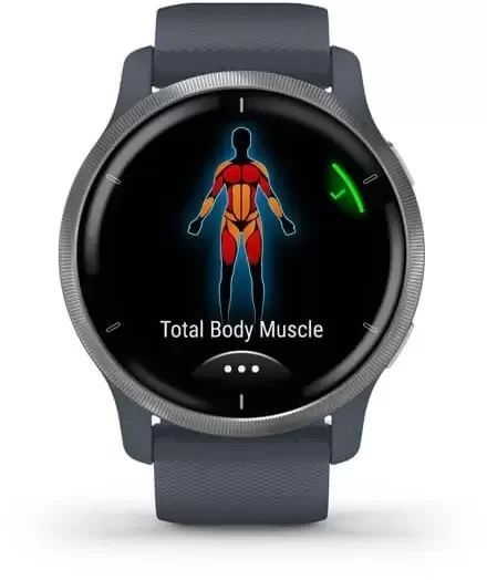 Смарт-часы Garmin Venu 2 Silver Stainless Steel Bezel with Granite Blue Case and Silicone Band 815720 фото