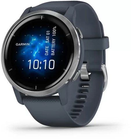 Смарт-часы Garmin Venu 2 Silver Stainless Steel Bezel with Granite Blue Case and Silicone Band 815720 фото