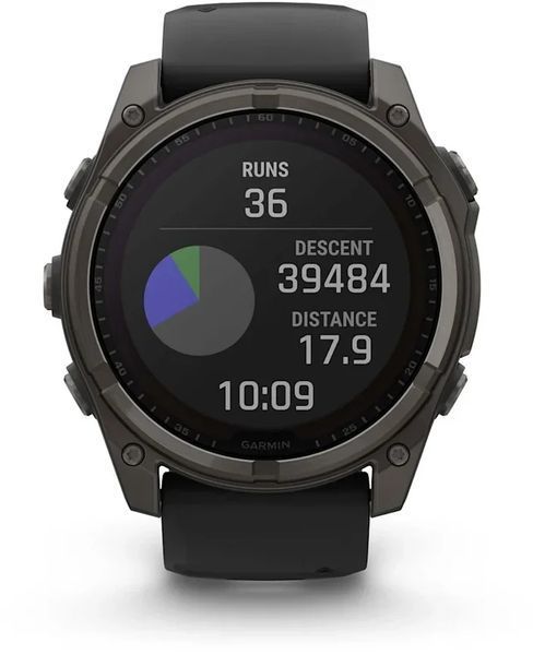 Смарт-часы Garmin Fenix 8 Solar 51mm Sapphire Carbon Grey DLC Titanium with Black/Pebble Grey Silicone Band 1346371 фото