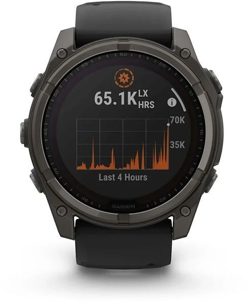 Смарт-часы Garmin Fenix 8 Solar 51mm Sapphire Carbon Grey DLC Titanium with Black/Pebble Grey Silicone Band 1346371 фото