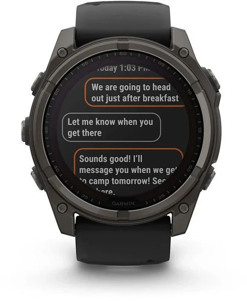 Смарт-часы Garmin Fenix 8 Solar 51mm Sapphire Carbon Grey DLC Titanium with Black/Pebble Grey Silicone Band 1346371 фото