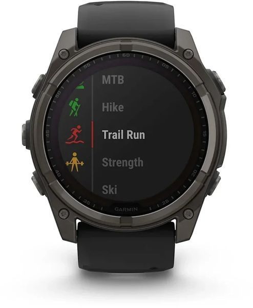 Смарт-часы Garmin Fenix 8 Solar 51mm Sapphire Carbon Grey DLC Titanium with Black/Pebble Grey Silicone Band 1346371 фото