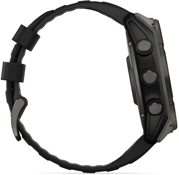 Смарт-часы Garmin Fenix 8 Solar 51mm Sapphire Carbon Grey DLC Titanium with Black/Pebble Grey Silicone Band 1346371 фото
