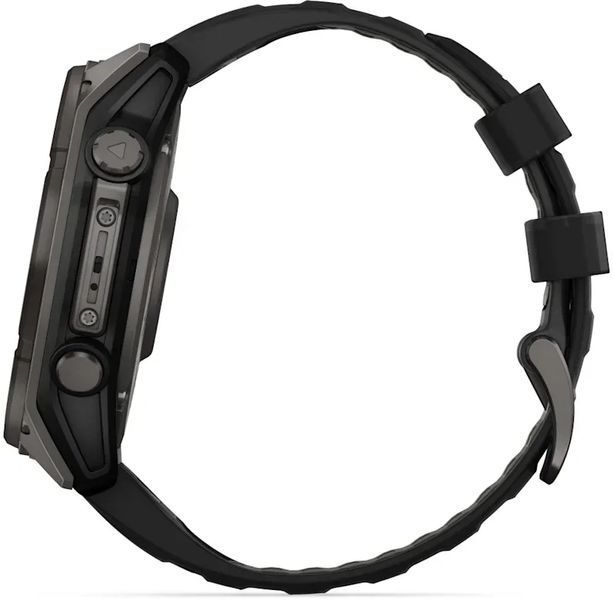 Смарт-часы Garmin Fenix 8 Solar 51mm Sapphire Carbon Grey DLC Titanium with Black/Pebble Grey Silicone Band 1346371 фото