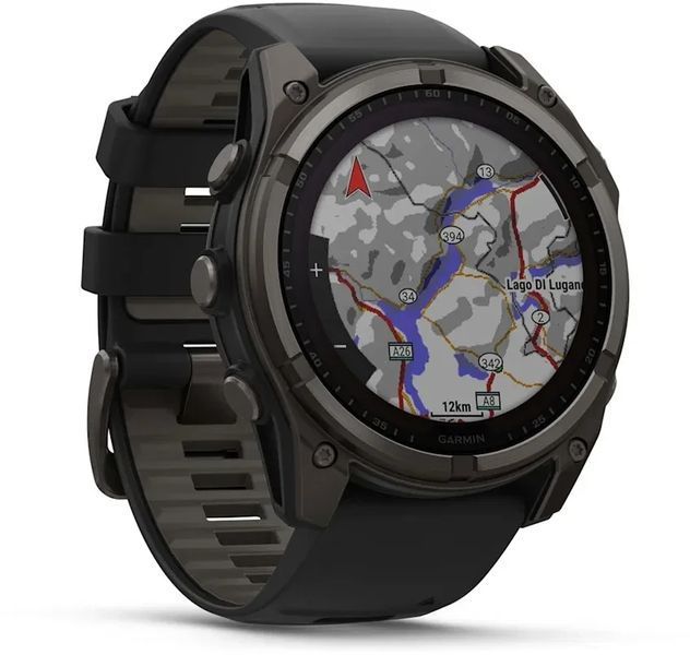 Смарт-часы Garmin Fenix 8 Solar 51mm Sapphire Carbon Grey DLC Titanium with Black/Pebble Grey Silicone Band 1346371 фото