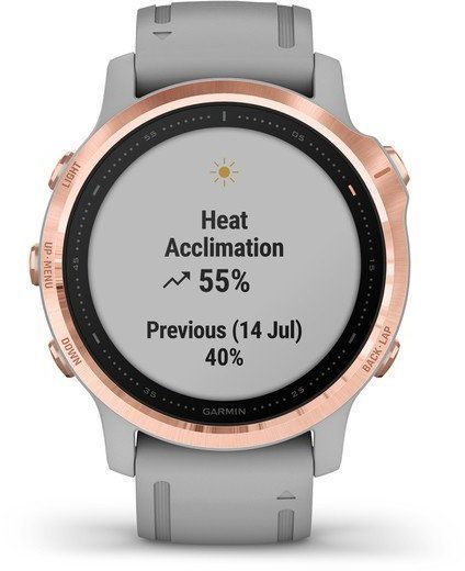 Смарт-годинник Garmin Fenix ​​6S Sapphire Editions Rose Gold-tone with Powder Gray Band 755033 фото