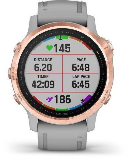 Смарт-годинник Garmin Fenix ​​6S Sapphire Editions Rose Gold-tone with Powder Gray Band 755033 фото