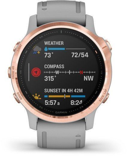 Смарт-годинник Garmin Fenix ​​6S Sapphire Editions Rose Gold-tone with Powder Gray Band 755033 фото