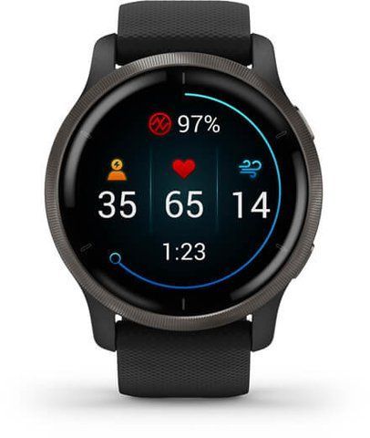Смарт-часы Garmin Venu 2 Slate Stainless Steel Bezel with Black Case and Silicone Band 815721 фото