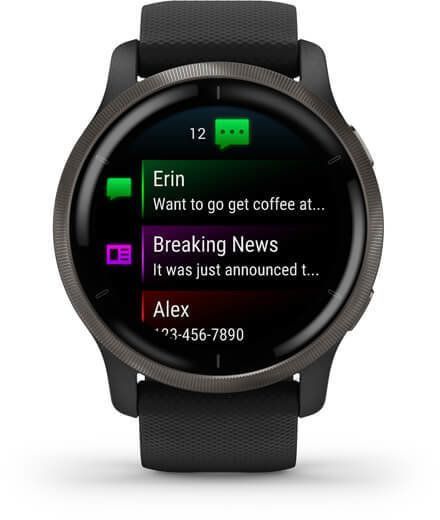 Смарт-годинник Garmin Venu 2 Slate Stainless Steel Bezel with Black Case and Silicone Band 815721 фото
