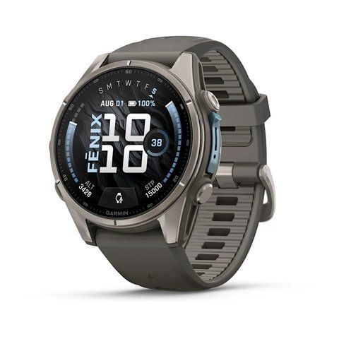 Смарт-часы Garmin Fenix 9 43mm Titanium with Pebble Gray Silicone Band (010-04761-10/11) 1482123 фото