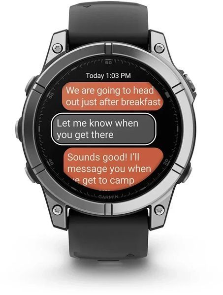 Смарт-часы Garmin Fenix E 47mm Stainless Steel with Black Silicone Band 1346389 фото