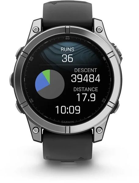 Смарт-часы Garmin Fenix E 47mm Stainless Steel with Black Silicone Band 1346389 фото