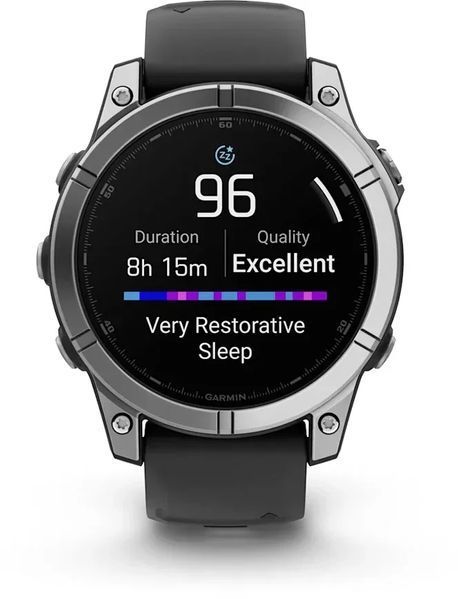 Смарт-часы Garmin Fenix E 47mm Stainless Steel with Black Silicone Band 1346389 фото