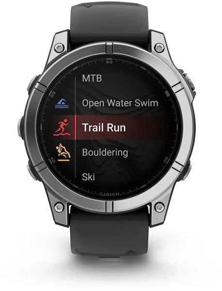 Смарт-часы Garmin Fenix E 47mm Stainless Steel with Black Silicone Band 1346389 фото