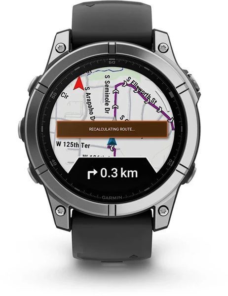 Смарт-часы Garmin Fenix E 47mm Stainless Steel with Black Silicone Band 1346389 фото