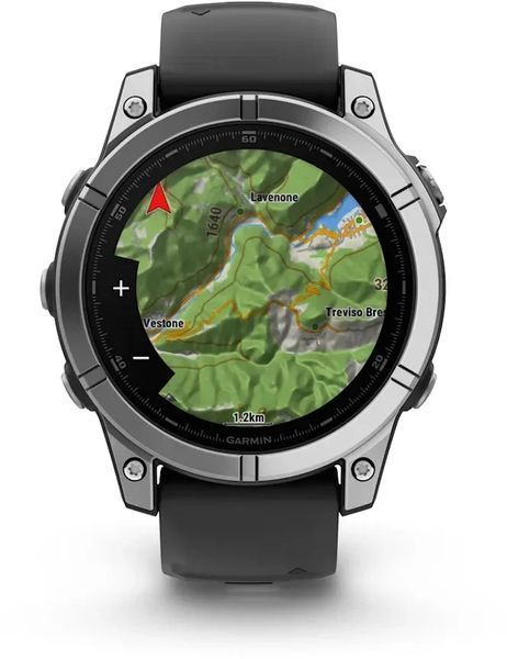 Смарт-часы Garmin Fenix E 47mm Stainless Steel with Black Silicone Band 1346389 фото