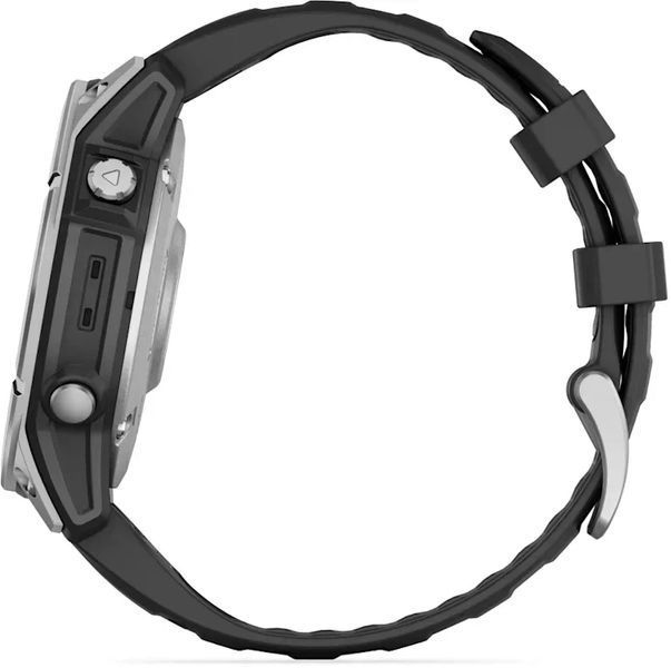 Смарт-часы Garmin Fenix E 47mm Stainless Steel with Black Silicone Band 1346389 фото